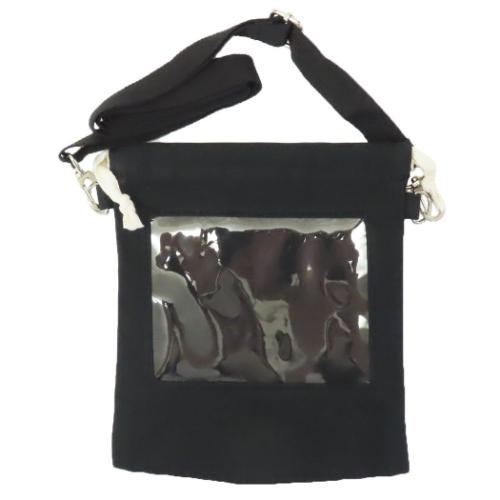 クリアポーチ 推しぬいマチ付き巾着 ブラック 透明 推し活 グッズ メール便可