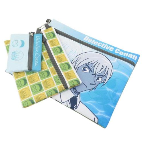 名探偵コナン 平ポーチ大中小3点セット 3連ポーチ 安室&風見 リーフ&ウォーターシリーズ 少年サンデー メール便可