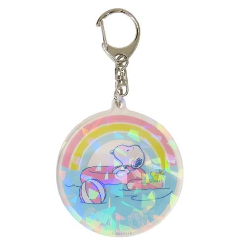 スヌーピー キーリング アクリルキーホルダー レインボー チルライフ ピーナッツ キャラクター グッズ メール便可