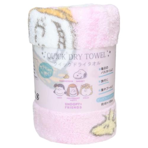 スヌーピー 速乾フェイスタオル クイックドライ ビッグフェイスタオル PK SNOOPY＆FRIENDS ピーナッツ キャラクター グッズ