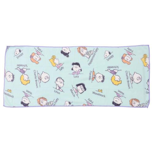 スヌーピー 速乾フェイスタオル クイックドライ ビッグフェイスタオル ミント オールフレンズ ピーナッツ キャラクター グッズ