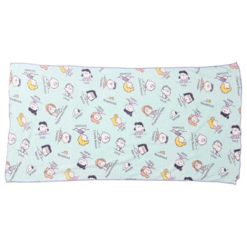 スヌーピー 速乾バスタオル クイックドライ バスタオル ミント オールフレンズ ピーナッツ キャラクター グッズ