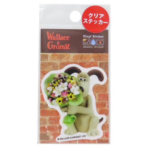 ウォレスとグルミット ビニールシール ダイカットクリアミニステッカー 花束 キャラクター グッズ メール便可