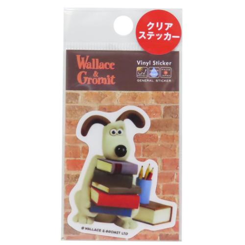 ウォレスとグルミット ビニールシール ダイカットクリアミニステッカー 読書 キャラクター グッズ メール便可