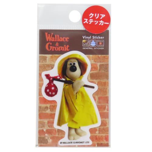 ウォレスとグルミット ビニールシール ダイカットクリアミニステッカー レインコート キャラクター グッズ メール便可
