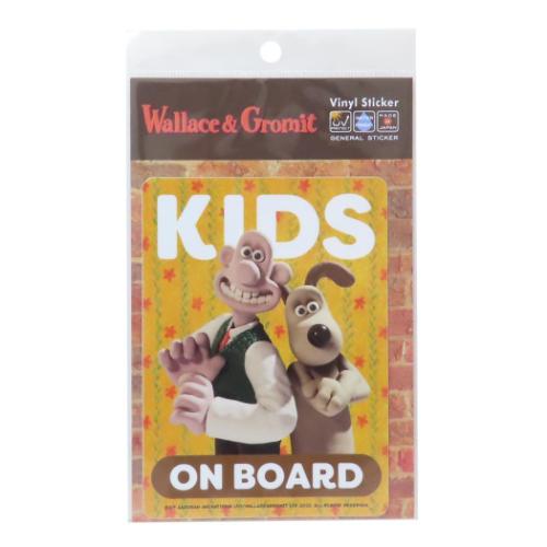ウォレスとグルミット ビッグシール ビッグサイズステッカー KIDS ON BOARD キャラクター グッズ メール便可