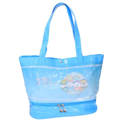 すみっコぐらし プールバッグ ポケット付きビニールトート 2層式 サンエックス キャラクター グッズ