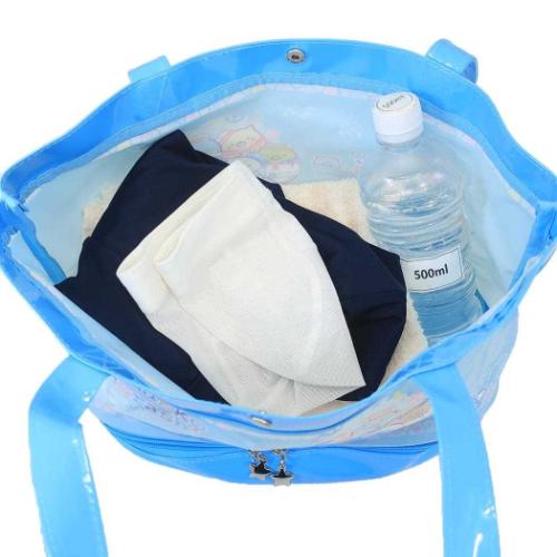 すみっコぐらし プールバッグ ポケット付きビニールトート 2層式 サンエックス キャラクター グッズ