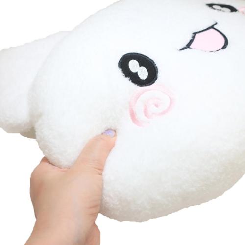 はなまるおばけ クッション フェイスクッション ふんわり光るシリーズ 口開け サンリオ キャラクター グッズ