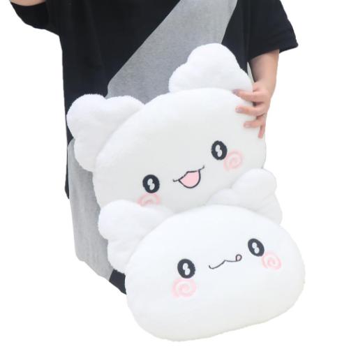 はなまるおばけ クッション フェイスクッション ふんわり光るシリーズ 口開け サンリオ キャラクター グッズ