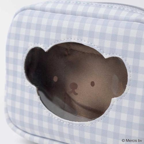 ミッフィー コスメポーチ スクエアポーチ BRUNA PLAID ブルー ディックブルーナ 絵本キャラクター グッズ