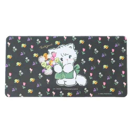 mikko illustrations 机マット デスクマット ブラック キャラクター グッズ