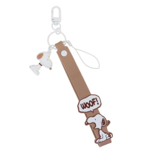 スヌーピー スマホアクセ 3Dマスコット付きハンドストラップ ブラウン ピーナッツ キャラクター グッズ メール便可