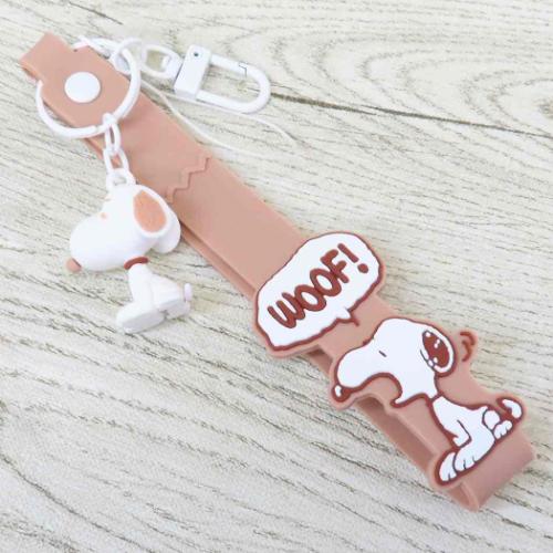 スヌーピー スマホアクセ 3Dマスコット付きハンドストラップ ブラウン ピーナッツ キャラクター グッズ メール便可