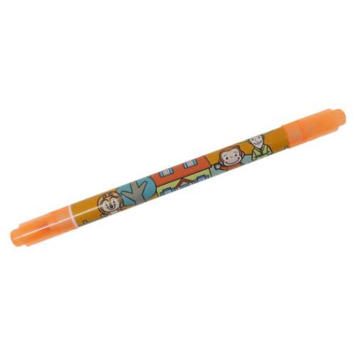 おさるのジョージ カラーペン カラーツインペン オレンジ 絵本キャラクター グッズ メール便可