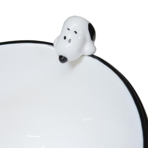 スヌーピー お茶碗 フィギュア付き茶碗 ブラック ピーナッツ キャラクター グッズ