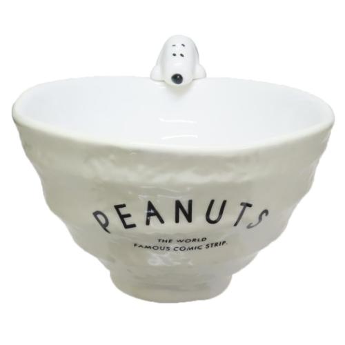 スヌーピー お茶碗 フィギュア付き茶碗 アイボリー ピーナッツ キャラクター グッズ