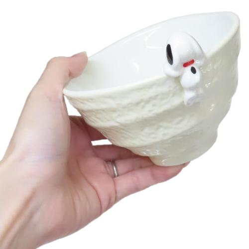 スヌーピー お茶碗 フィギュア付き茶碗 アイボリー ピーナッツ キャラクター グッズ