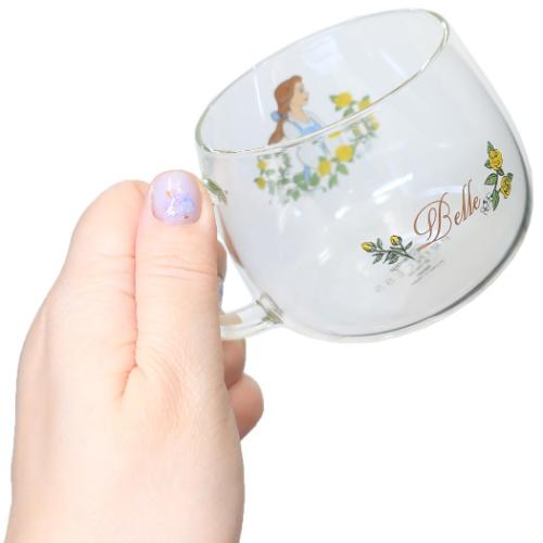 美女と野獣 マグカップ 耐熱ガラスマグ ベル ディズニープリンセス キャラクター グッズ