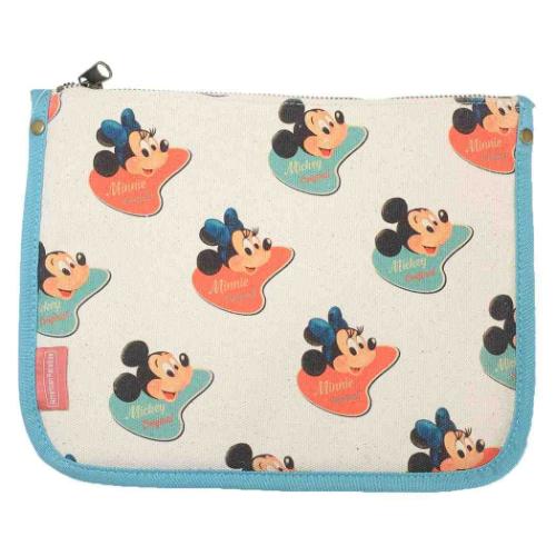 ミッキーマウス＆ミニーマウス コスメポーチ ポーチ American Paradiseバッジ パターン ディズニー キャラクター グッズ メール便可