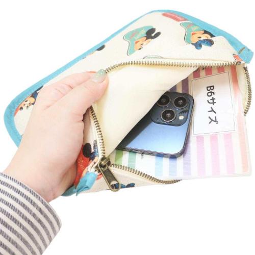 ミッキーマウス＆ミニーマウス コスメポーチ ポーチ American Paradiseバッジ パターン ディズニー キャラクター グッズ メール便可