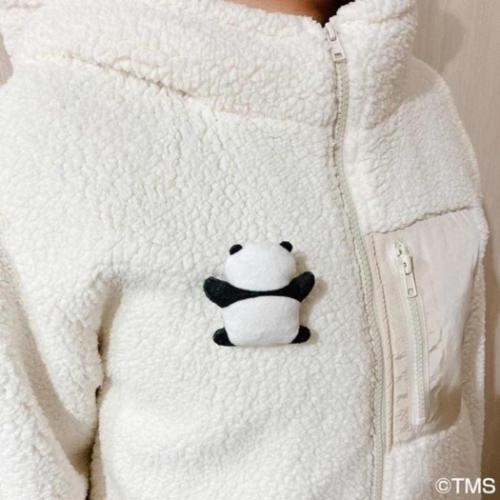 パンダコパンダ ぬいぐるみバッジ ふわふわバッジ くっつきパンちゃん キャラクター グッズ メール便可