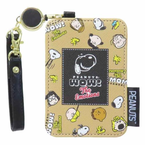 スヌーピー 定期入れ リール付きパスケース フェイス ピーナッツ キャラクター グッズ メール便可