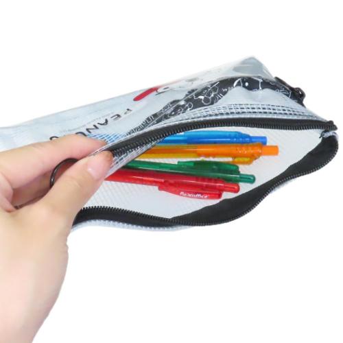 スヌーピー ペンケース クリアダブルファスナーポーチ 野球 ピーナッツ キャラクター グッズ メール便可