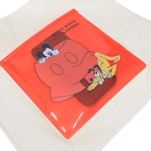 ミッキー&プルート 手提げバッグ トートバッグ RD ディズニー キャラクター グッズ メール便可