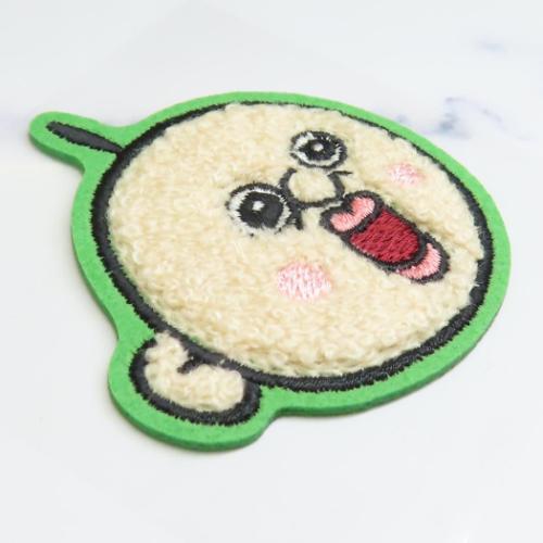 パンパンくんの日常 ワッペン 刺繍ステッカー グリーン キャラクター グッズ メール便可