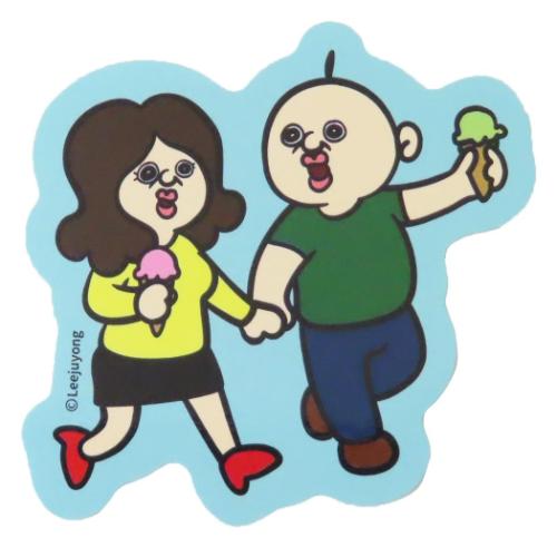 パンパンくんの日常 ダイカットシール 耐水ステッカー オクジ ブルー キャラクター グッズ メール便可