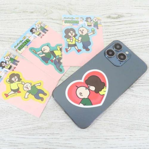 パンパンくんの日常 ダイカットシール 耐水ステッカー オクジ イエロー キャラクター グッズ メール便可