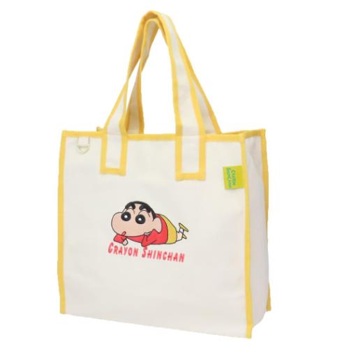 クレヨンしんちゃん 手提げかばん ビッグスクエアトートバッグ ロゴ アニメキャラクター グッズ