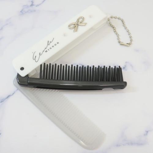 フレンチリボンコスメ ヘアブラシ 折りたたみブラシ&コーム エトワールミニョン かわいい グッズ メール便可