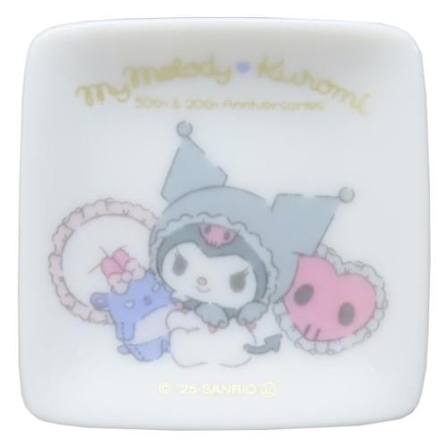 マイメロディ＆クロミ ミニプレート プチ角小皿 マイメロディ50th＆クロミ20th クロミ サンリオ キャラクター グッズ メール便可