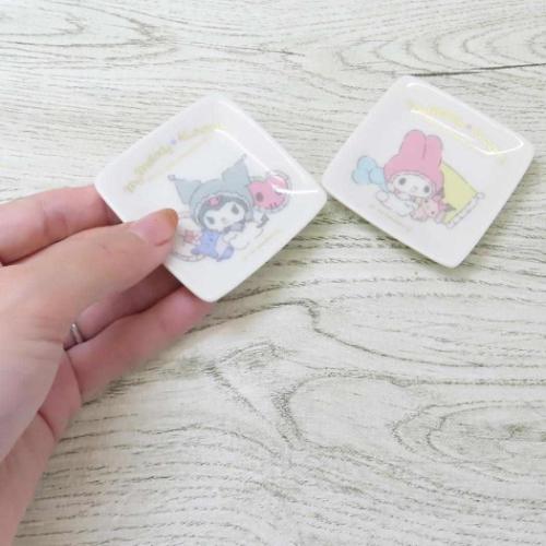 マイメロディ＆クロミ ミニプレート プチ角小皿 マイメロディ50th＆クロミ20th クロミ サンリオ キャラクター グッズ メール便可