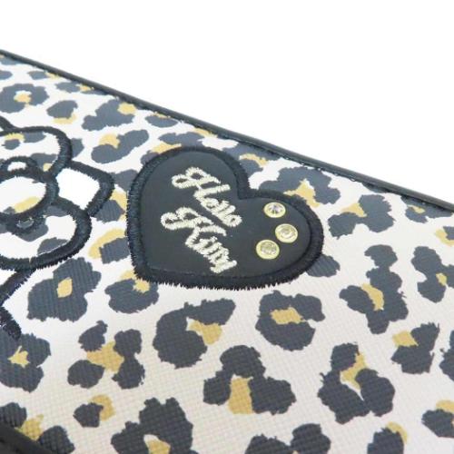 ハローキティ レディース長財布 ラウンド束入れ ラウンドファスナーロングウォレット ワッペンキティ ヒョウ柄 サンリオ