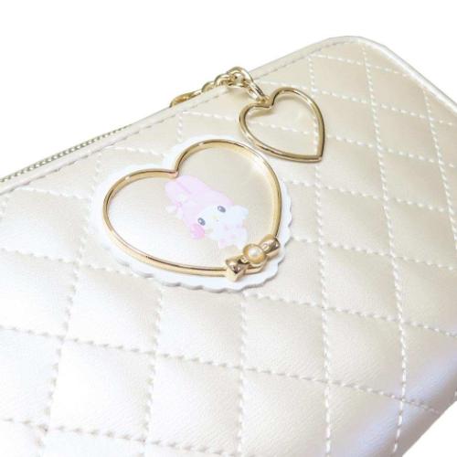 マイメロディ レディース長財布 ラウンド束入れ ラウンドファスナーロングウォレット ハートフレーム サンリオ キャラクター グッズ