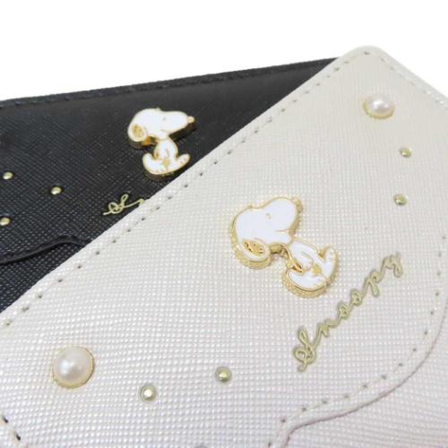 スヌーピー 定期入れ リール付き単パスケース ブラック ピーナッツ キャラクター グッズ メール便可