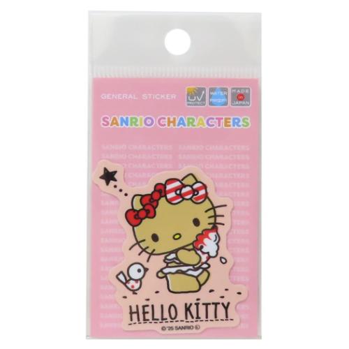 ハローキティ ビニールシール ダイカットミニステッカー 日焼け ソフトクリーム サンリオ キャラクター グッズ メール便可