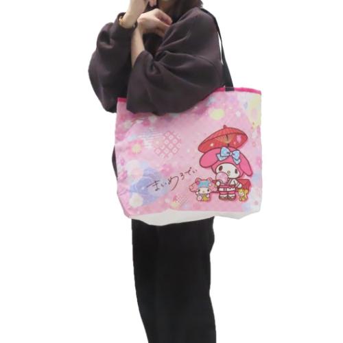 マイメロディ ショッピングバッグ 折りたたみエコバッグ 和雑貨シリーズ サンリオ キャラクター グッズ メール便可