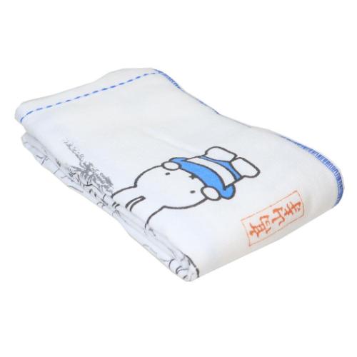 ミッフィー フェイスタオル 片面ガーゼプリントロングタオル miffyx鳥獣戯画 川遊び ディックブルーナ メール便可