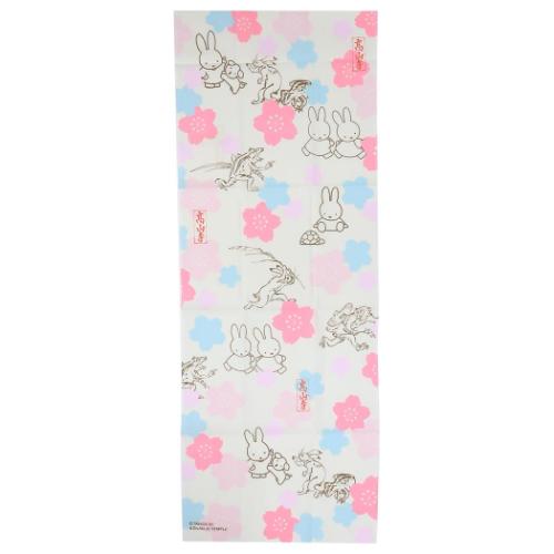 ミッフィー 手ぬぐい てぬぐい miffyx鳥獣戯画 花見で追いかけっこ ディックブルーナ 絵本キャラクター グッズ メール便可
