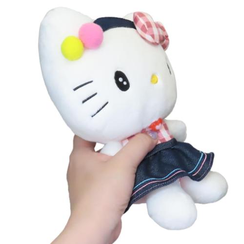 ハローキティ ぬいぐるみ プラッシュドールS ギンガムデニム サンリオ キャラクター グッズ