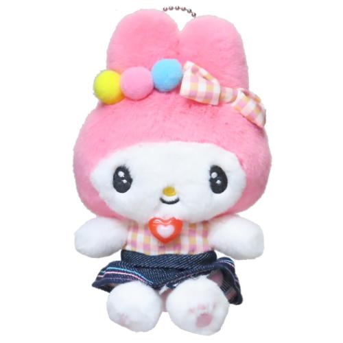 マイメロディ ぬいぐるみ ミニぬいぐるみボールチェーン ギンガムデニム サンリオ キャラクター グッズ