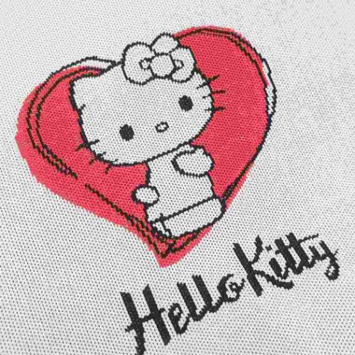 ハローキティ トートバッグ IP.ラウンド.ニット. ニット調編みワンハンドルショルダー Ivory サンリオ キャラクター グッズ