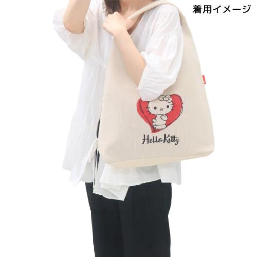 ハローキティ トートバッグ IP.ラウンド.ニット. ニット調編みワンハンドルショルダー Ivory サンリオ キャラクター グッズ