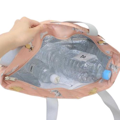 保冷トートバッグ ファスナー付きクーラートート にゃんだらけ レジャーバッグ グッズ