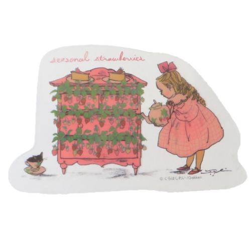 くらはしれい ダイカットシール クリアステッカー いちご おしゃれ レトロ ガーリー グッズ メール便可