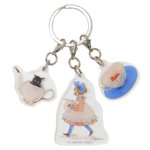 くらはしれい キーリング 3連アクリルキーホルダー 紅茶 おしゃれ レトロ ガーリー グッズ メール便可